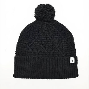 Pom Pom Cable Cuff Beanie